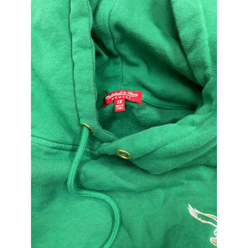 Mitchell & Ness Womens Philadelphia Eagles Crop Long Sleeve Hoodie, Green, 2X - Picture 2 of 6